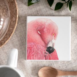 Ceramic Flamingo Coaster